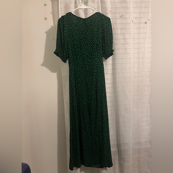 H&M Green Floral Puff-Sleeve Midi Dress - Picture 8 of 8